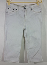 Royal Premium Womens Jeans Size 10 White Capri Pockets Denim Casual Embr... - $5.99