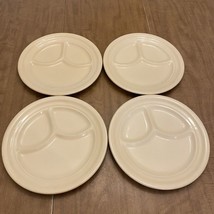 4 Vintage Homer Laughlin China Restaurant Ware Divided Plate Tan 9 3/4&quot; BB - £28.32 GBP