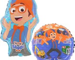 2 Pack Blippi Balloons - 18&quot; Round Characters Balloon &amp; Large 29&quot; Blippi... - £30.68 GBP