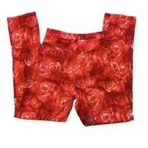 Vintage Talk Of The Walk Atlantic City Red Dark Floral Pants Jeans Sz 6 Retro - $27.60