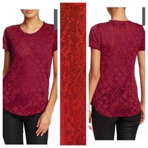 Kersh coral orange burnout tee T Shirt Women&#39;s Size M Medium NWT - $13.40
