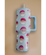 Light Blue Christmas Santa Claus Handle Tumbler Cup - $57.39 CAD