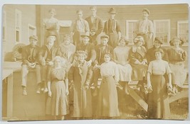 RPPC Group Young People Student Boy Pipe Whiskey Bottle Real Photo Postcard U14 - £11.95 GBP