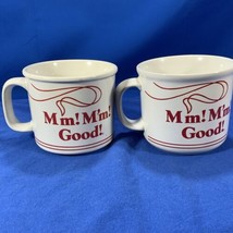 Vintage 1991 Campbells Soup Mm! Mm! Good! Soup Mugs - Set Of 2 - £12.69 GBP
