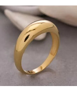 High Polish Plated Unisex Plain Dome Wedding Band Ring 14K Yellow Gold P... - $1,343.40 MXN
