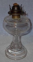 Antique Vintage Clear Glass Kerosene Lamp Beaded Bottom - £15.99 GBP