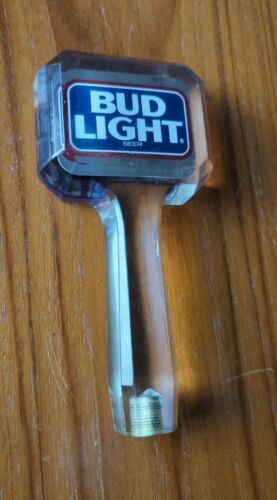 Bud Light Beer Lucite/Acrylic Tap Handle Budweiser Beer 7 Inches - $16.92