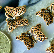 80  Filigree Butterfly Charms Antique-Copper b10d - £4.02 GBP