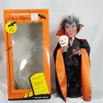 Halloween Vampire Holding Skeleton and Spider Illuminated Figurine Rennoc In Box - £45.51 GBP