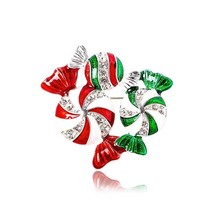 Silver Peppermint Christmas Candy Pin Brooch BEST SELLER - £9.49 GBP