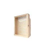 Deep Unfinished wood Shadow Box Glass door 15 &quot; x 12&quot; x  3 &quot; Memory box - $50.48