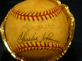 AL LEITER CHARLES JOHNSON SIGNED AUTO NO-HITTER 5-11-1996 GU&#39;ED BALL ALT... - $399.99