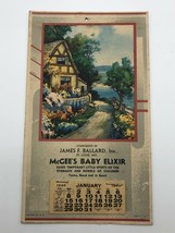 Antique 1940 Advertisement Calendar McGee&#39;s Baby Elixir James Ballard Ba... - £35.30 GBP