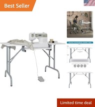Adjustable White Folding Craft &amp; Sewing Table - 47.5&quot; W for Creative Pro... - $257.99