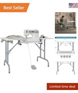 Adjustable White Folding Craft & Sewing Table - 47.5" W for Creative Projects - $257.99