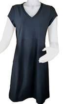 LL Bean Fitness Dress Womens Medium UPF 50 Black Short Sleeve Athleisure... - £29.44 GBP
