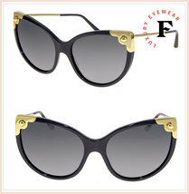 Dolce &amp; Gabbana Lucia Dg 4337 Black Gold Cat Eye Sunglasses DG4337S Authentic - £159.88 GBP