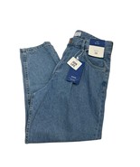 Bershka Jeans Mens 38 Balloon Light Wash Baggy Tapperd Denim Y2K Streetwear - $55.33 CAD