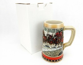 1988  Anheuser Busch  AB  Budweiser Bud Holiday Christmas Beer Stein Clydesdales - £14.06 GBP