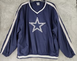 NFL Dallas Cowboys Authentic Apparel Jacket Mens 2XL Blue Pullover Windb... - £45.27 GBP