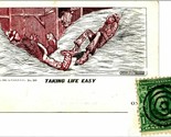 Comic Asleep in Hay Bale Artist Signed FMB 1906 OTN Target Cancel Postca... - $18.76