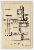 1924 Original Vintage Plan Of Jervaulx Abbey / East Witton / England - £13.44 GBP