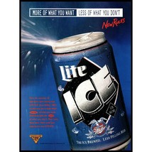 1994 Miller Lite Ice Beer Vintage Print Ad Open Blue Can Wall Art Photo - £8.47 GBP