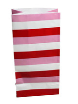 14pc Paper Gift  Bags, Valentines Day Striped Pattern 10x6Inches - $9.88