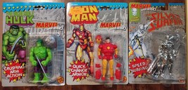 Lot 3 1990s ToyBiz Marvel Super Heroes Figures NIB Hulk Ironman Silver S... - $53.34