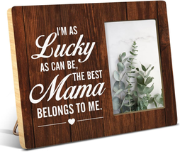Mothers Day Gifts for Mom Women Her, Rustic Best Mama Wood Picture Frame, Mom Gi - £20.11 GBP