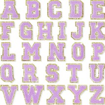 26 Pieces Glitters Patches Iron On Letters Chenille A-Z Patches Decorati... - £14.34 GBP