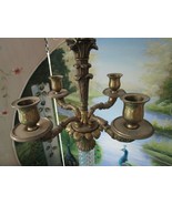 FOUR ARMS TWO LIGHTS BRASS DEPRESSION GLASS DIAMOND DESIGN ELECTRICAL TA... - $1,411.25 MXN