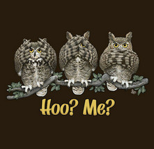 Owl Sweatshirt S M L Unisex Humor New Hoo Me Brown NWT Cotton NEW - $29.29