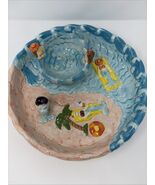 Vintage Mermaids Ceramic Chip&amp; Dip Set 2 Pc Cardinal Inc HandPainted Rare - $112.50