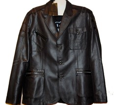 Mondo Black Men&#39;s Shiny Cotton Fashion Jacket Size 3XL Run Smaller $395 - $280.14