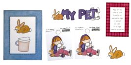 My Mind&#39;s Eye My Pet Bunny Scrapbook Die Cuts Frames 8 Piece Set - £3.72 GBP