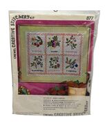 Vintage Crewel Creative Stitchery Kit Berry Sampler #877 - $315.84 MXN