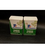 Lot of 2 Vintage McCormick Onion Flakes Spice Tin  Litho Graphic No Dent... - $14.01