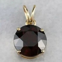 2Ct Round Lab-Created Red Garnet Wedding Pendant 14K Yellow Gold Plated 18 Chain - £111.90 GBP