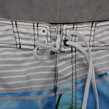 Billabong Shorts Mens 32 Gray Blue Palm Prints Surf Board Summer Beach Bottoms - £17.81 GBP