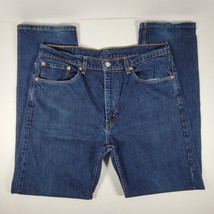 Levi&#39;s 505 Regular Fit Jeans Mens 36 x 34 Blue Denim Dark Wash - £19.12 GBP