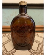 Vintage 1776 Log Cabin Syrup Cornucopia Design Dark Glass Bottle with Sc... - £7.92 GBP