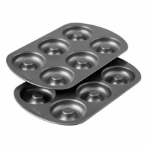 Wilton Non-Stick Donut Baking Pans, 2-Count 6 Cavities, 12.5&quot; x 8&quot; Pan - £38.36 GBP