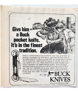 1977 Buck Knives Pocket Knife Advertisement Vintage Hunting Accessories ... - $27.27 CAD