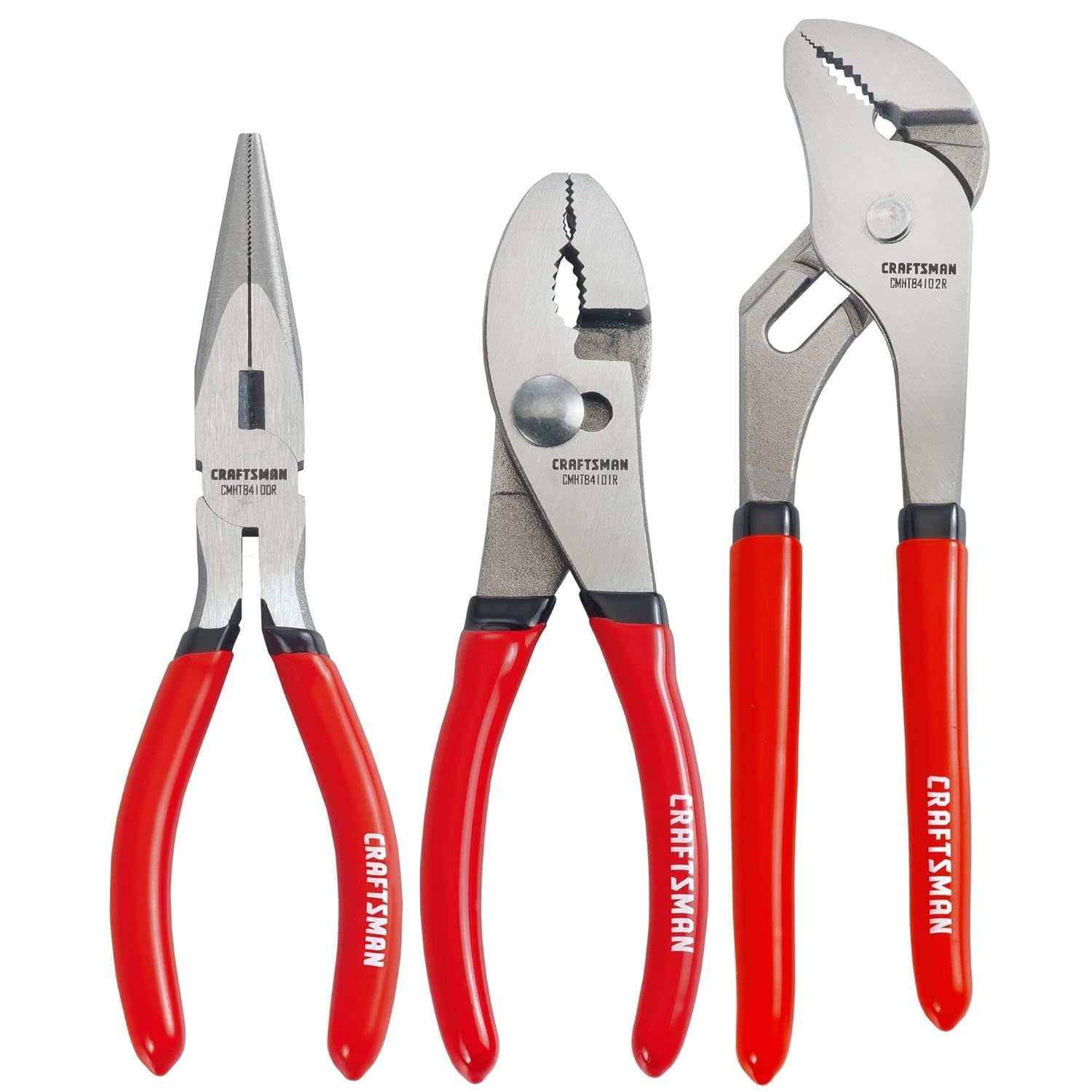 CRAFTSMAN Pliers Set, 3 Piece Set, 6 Inch Long Nose, 6 Inch Slip Joint, 8 Inch G - £32.52 GBP