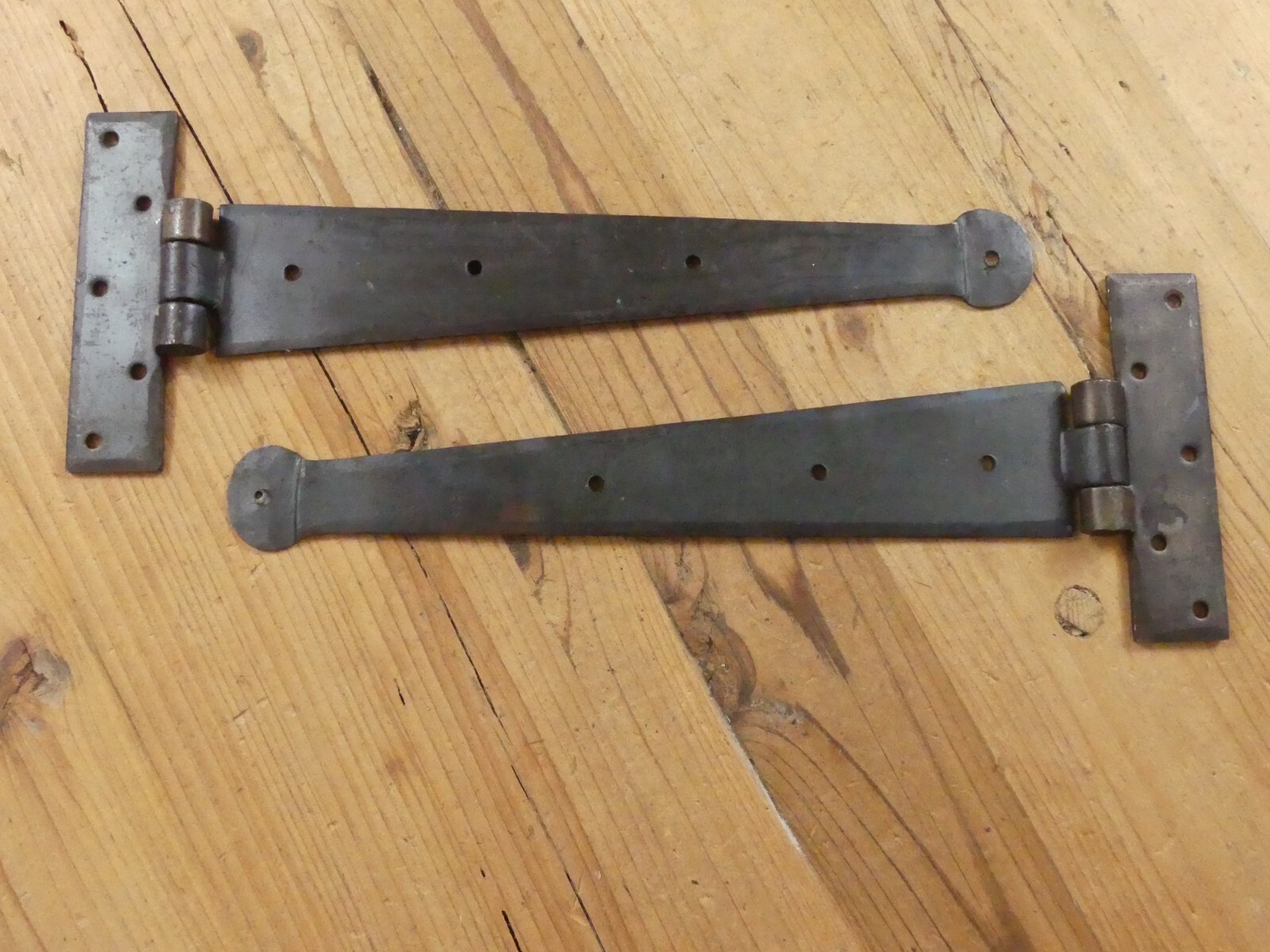 2 PRIMITIVE HAND FORGED IRON HINGE HINGES DOOR CABINET IRON 12&quot; DOORS RO... - $28.99