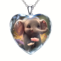 Elephant Heart Pendant Necklace - New - £10.35 GBP