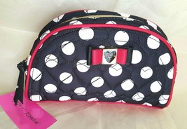 Betsy Johnson Dome Dots Quilted Hearts Cosmetic/Other Essentials Bag BMC2015 NWT - £20.03 GBP