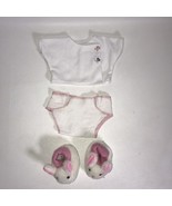American Girl Doll Bitty Baby Lot White Shirt Hearts Diaper Bunny Slippe... - £24.03 GBP