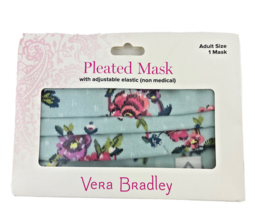 Vera Bradley Face Mask Water Bouquet Floral Pleated Adjustable Elastic - €7,68 EUR